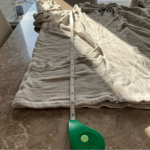 Tommy Hilfiger long sleeve open front lightweight cream color cardigan size L - Picture 7 of 9